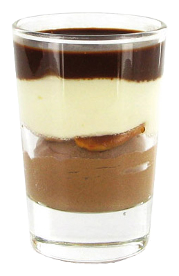 Vit Mörk chokladganache i glas 48x44,5 g