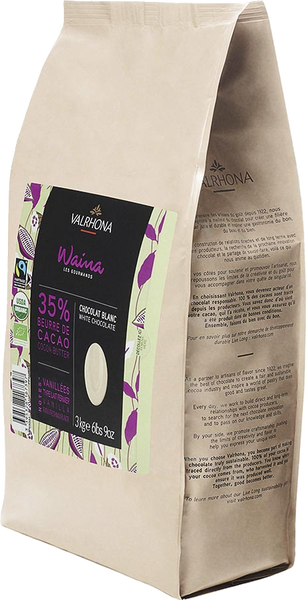 Feves Waina vit chokladpellets 35% EKO 3 kg