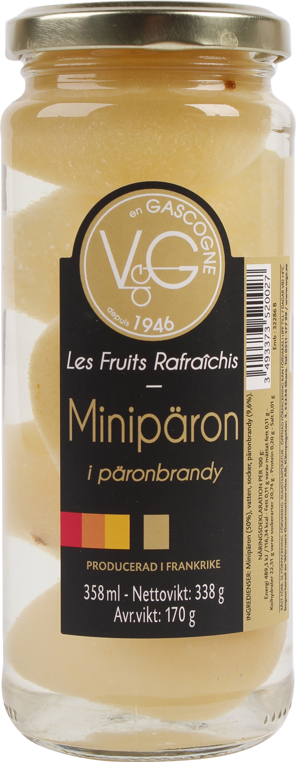 Minipäron i Päronbrandy 338 g
