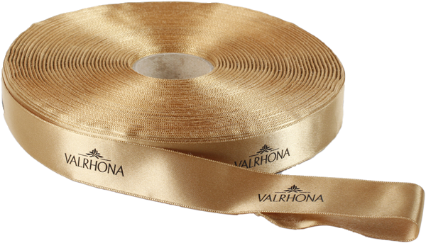 Valrhona sidenband i guld B25 mm L100 m